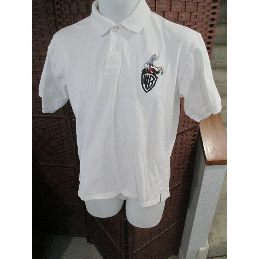 Vintage 90s Bugs Bunny Looney Tunes Polo Shirt Men's Small Warner Brothers Retro